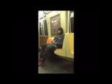Dude caught on tape dropping trou and taking leak on New York City subway