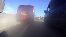 Insane - A crazy biker driving at 200km/h in highway traffic!
