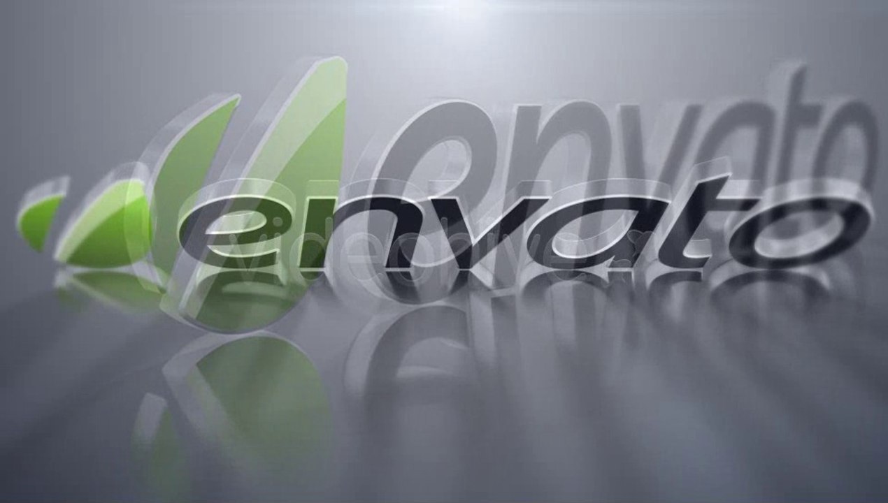 3d logo with reflective ground