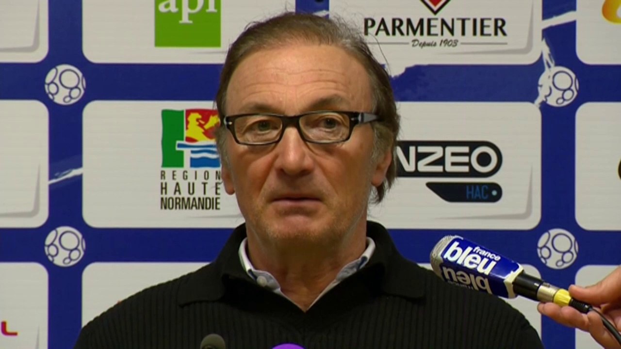 Conférence de presse Havre AC - Tours FC (2-2) : Erick MOMBAERTS (HAC) - Olivier PANTALONI (TOURS) - 2013/2014