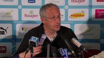 Conférence de presse Chamois Niortais - Stade Brestois 29 (1-2) : Pascal GASTIEN (NIORT) - Alex  DUPONT (SB29) - 2013/2014