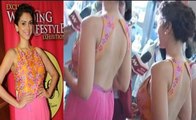 Slim Sizzling Aditi Rao Hydari looks Hot & Beauty in Backless Pink Choli At The inauguration of glitter 2013