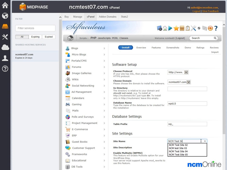 How to install WordPress on Midphase web hosting