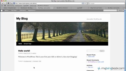 Learn Wordpress 2 - Overview of Admin Panel