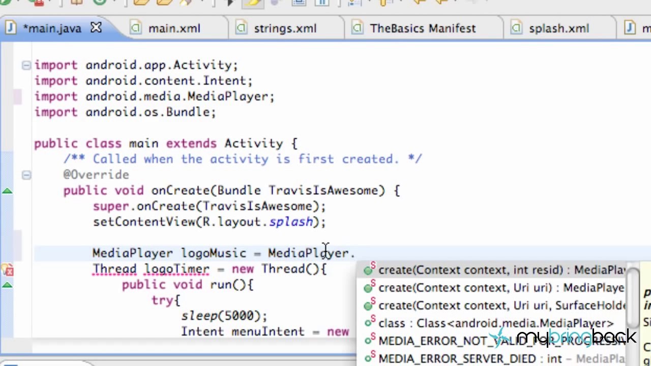 Learn Android Tutorial 1.9- Adding Sound with MediaPlayer