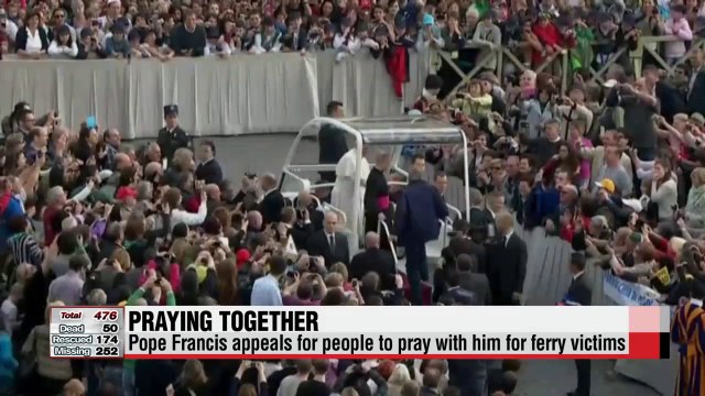 Pope Francis tweets, Join me in praying for ferry victims and their families