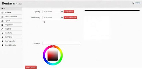 Hazır Rent a Car Sitesi - Tema Yönetimi