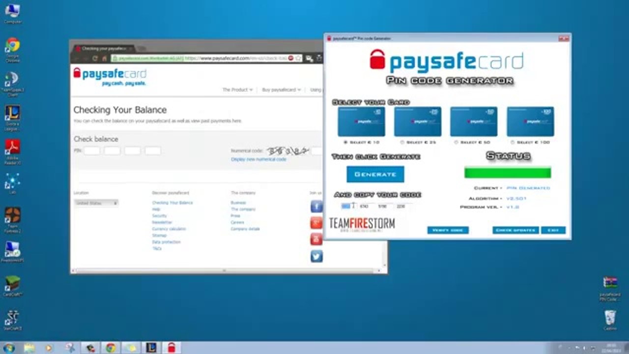 Paysafecard Code Generator Working Proof April 2014