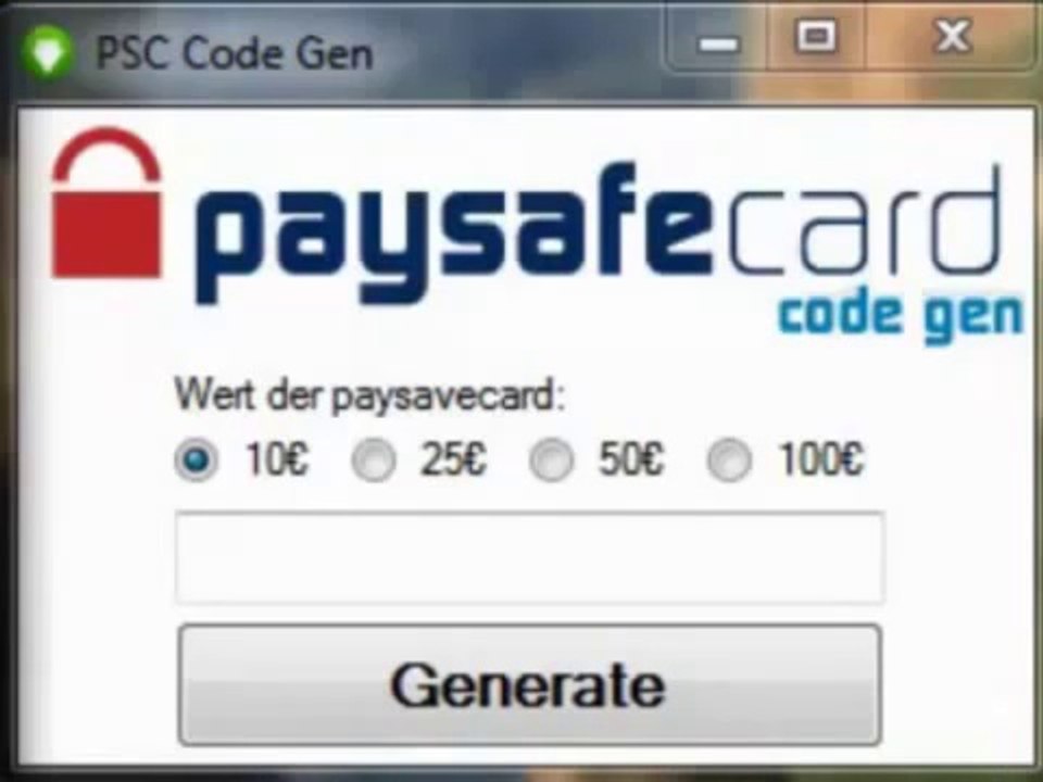 Paysafecard Generator April 2014- No Survey - Working