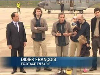 Ex-otage Didier François à Villacoublay: "Ca a été long, mais on n'a jamais douté" - 20/04