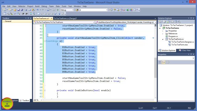 P2 - C# Developing Tic Tac Toe Game In Urdu - Adding Basic Functionality