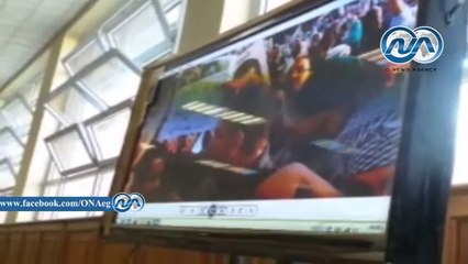 عرض الصور والفيديوهات المحرزة بجهاز متهم من أنصار الإخوان بأسيوط