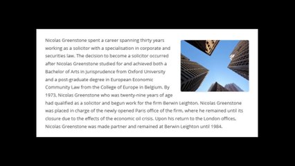 Nicolas Greenstone / Specialist in Corporate Law