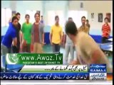 Shahid Afridi shows spin bowling skills with table tennis Bowl