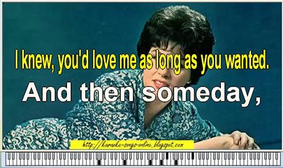 Crazy  in the style of Patsy Clide karaoke version  with lirycs on the screen and piano