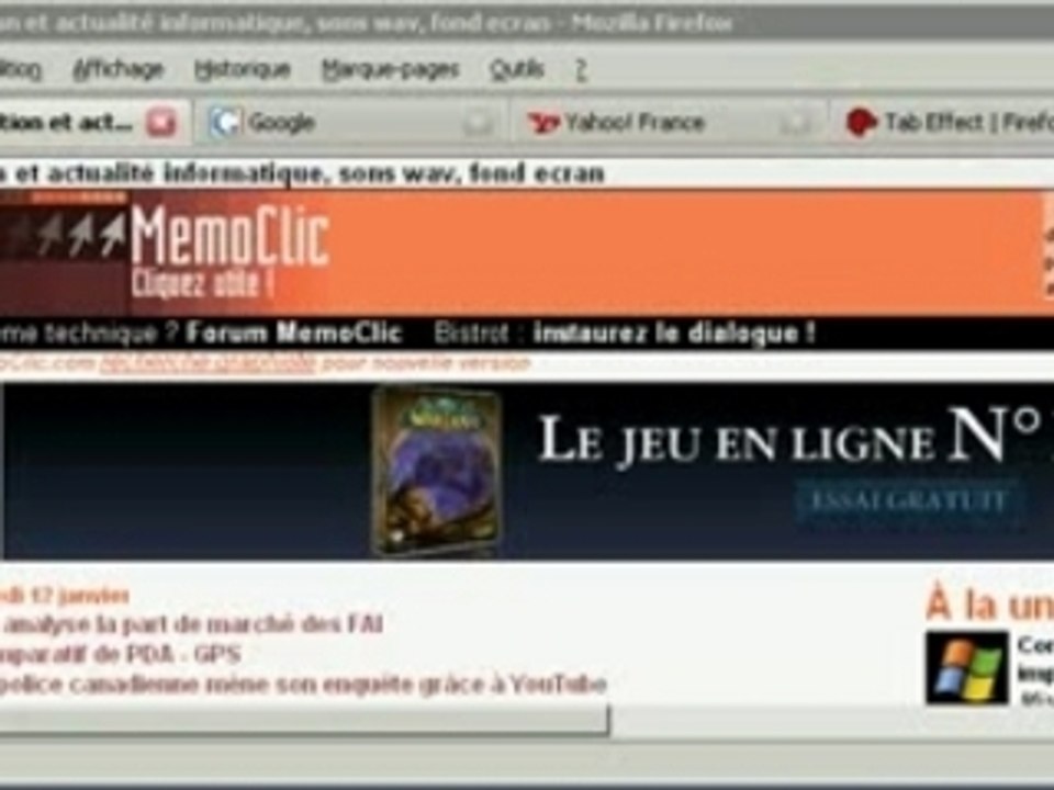 Extension Firefox : Tab effect en action