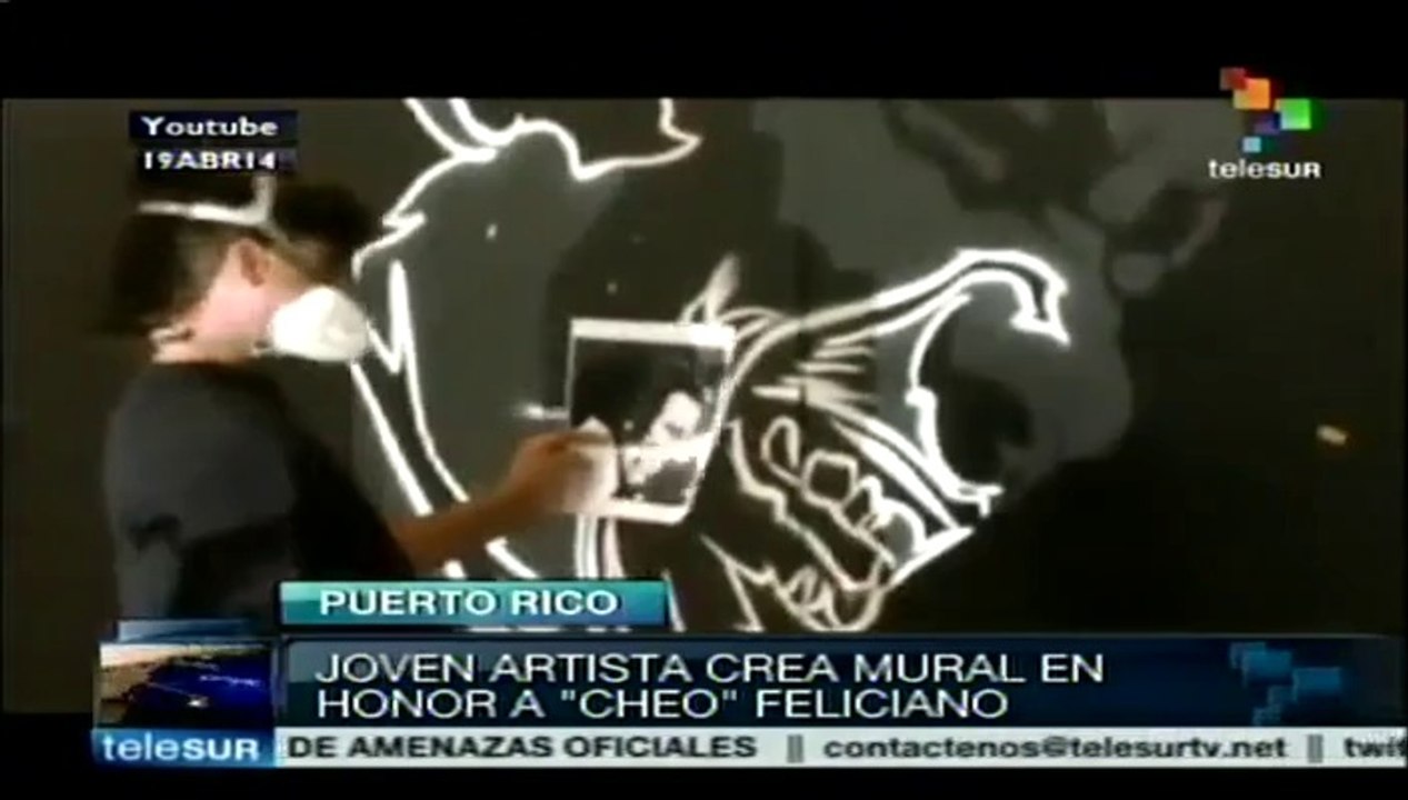 Artista puertorriqueño crea un mural con la efi...