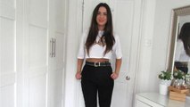 How To Wear A Crop Top And High Waisted Trousers