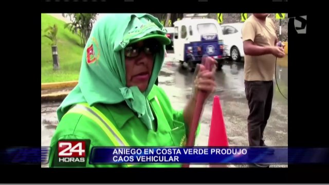 Chorrillos: aniego ocasionó gran congestión vehicular en la Costa Verde