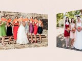 Mismatched Bridesmaid Dresses from Real Weddings