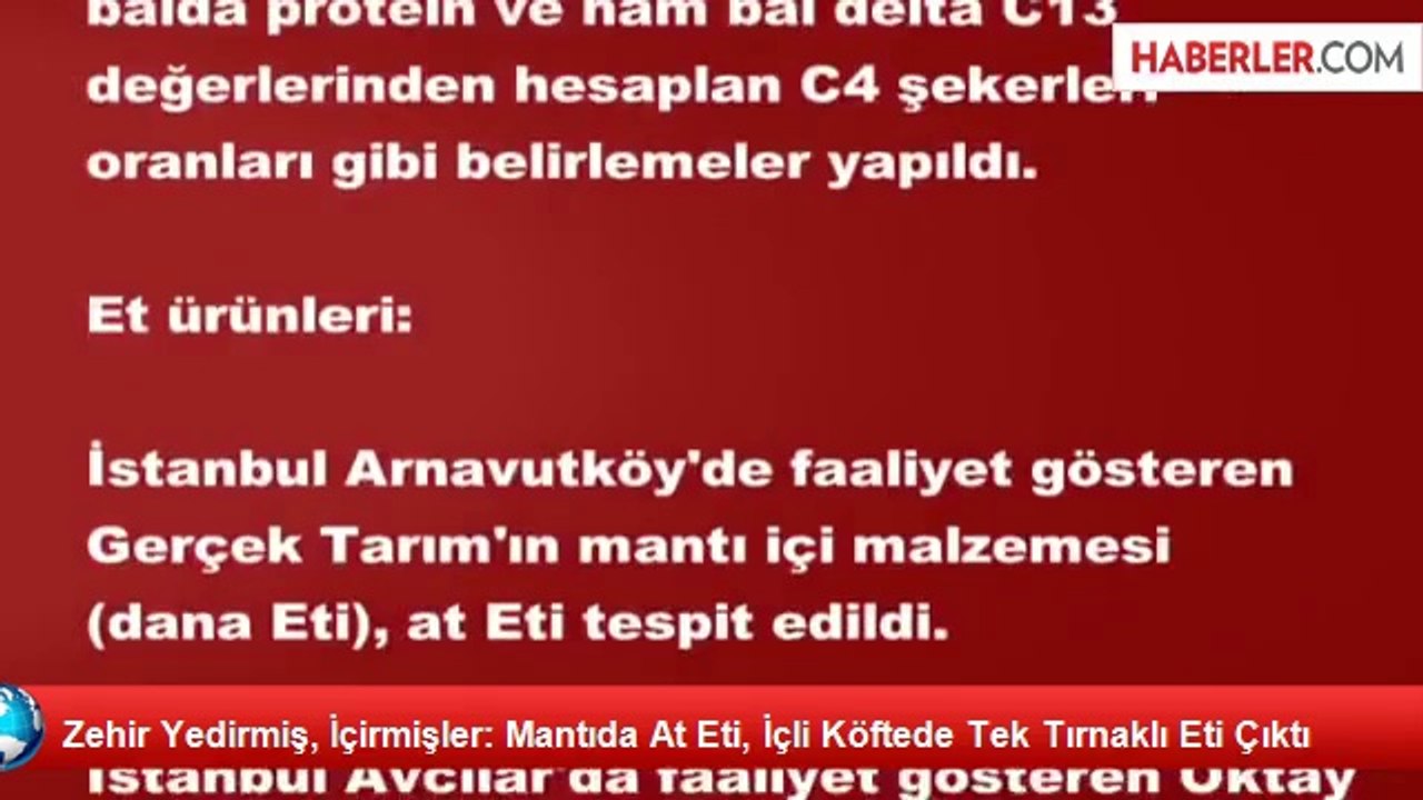 Zehir Yedirmiş, İçirmişler: Mantıda At Eti, İçli Köftede Tek Tırnaklı Eti Çıktı