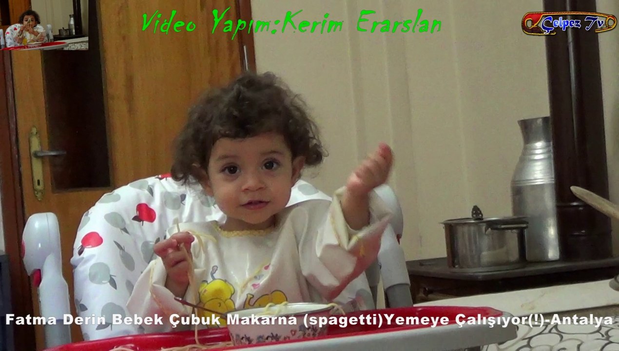 Fatma Derin Bebek Çubuk Makarna (spagetti)Yemeye Çalışıyor(!)-Antalya