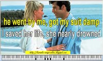 John Travolta Olivia Newton-John - Summer nights karaoke song online with lyrics on the screen and piano