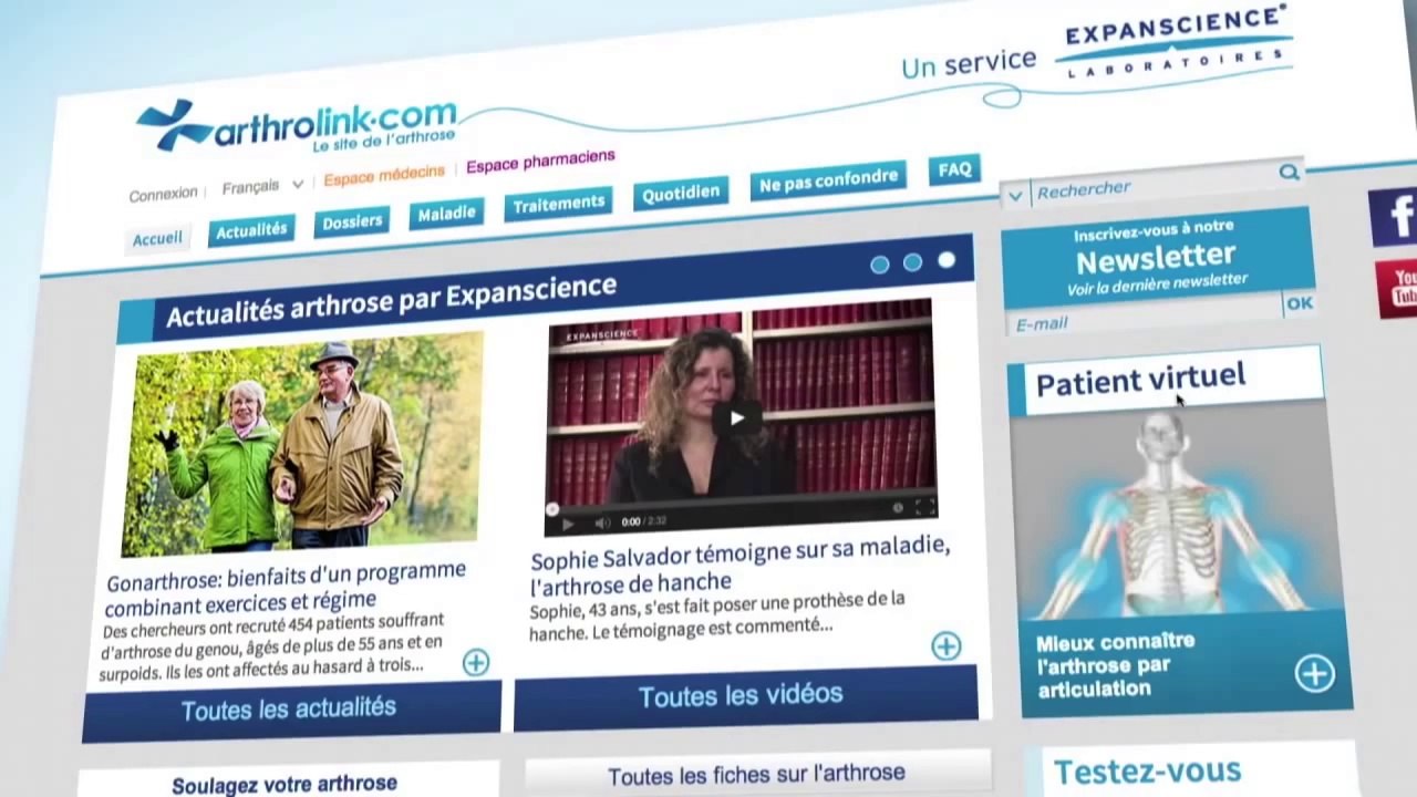 Arthrolink : le site d'information sur les arthroses, soins, traitement | Laboratoires Expanscience