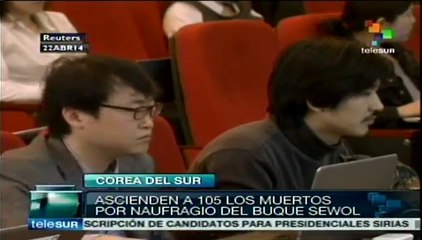 105 los náufragos del Sewol que fallecieron; siguen desaparecidos 197