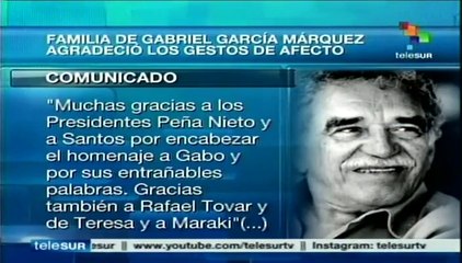 Familia de Gabo agradece muestras de afecto
