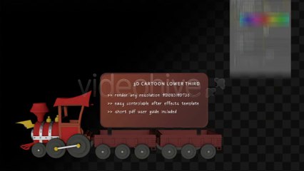 3D Cartoon Train Lower Third - After Effects Template