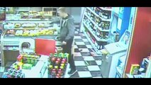 Stupid robber caught on tape, beaten by gas station attendant