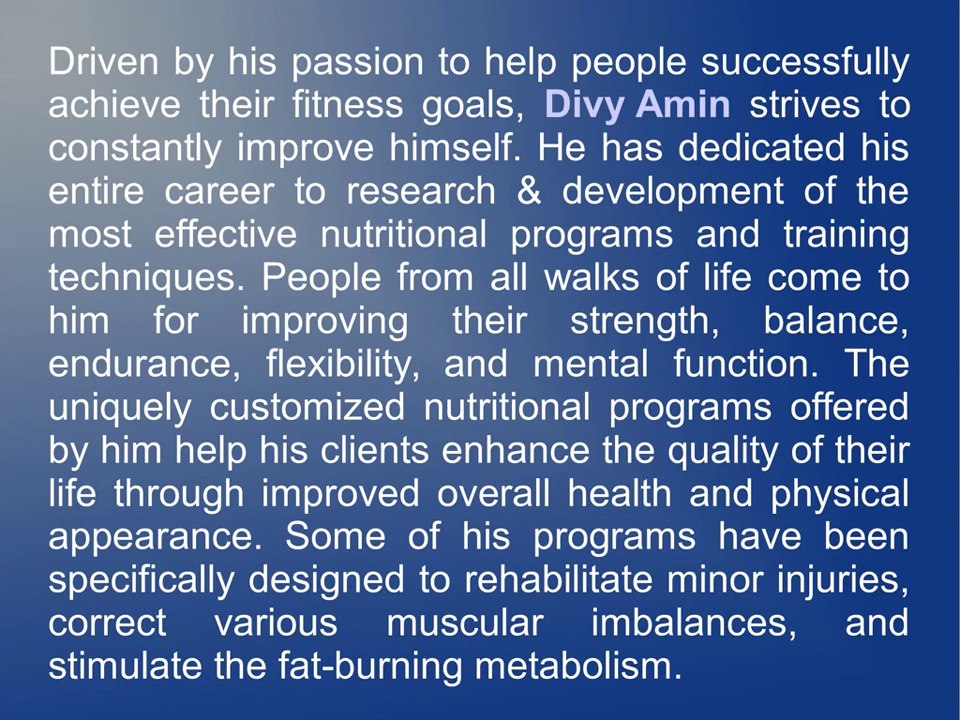 Divy Amin – A Certified California Based Fitness Trainer