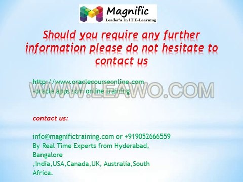 Oracle apps scm r12 online training in pune@magnifictraining