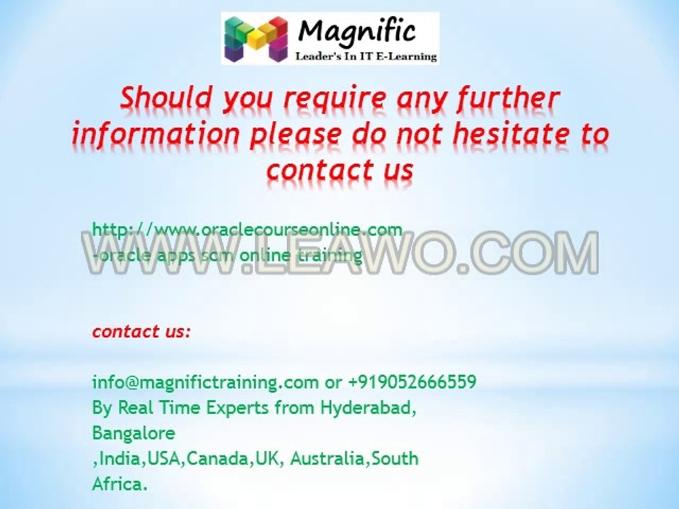 Oracle apps scm r12 online training in pune@magnifictraining