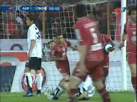 30η ΑΕΛ-ΠΑΟΚ 4-3 2007-08 Το γκολ Τουμέρ