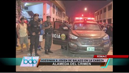 Rímac: Asesinan de balazo en la cabeza a joven en la Alameda de los Descalzos
