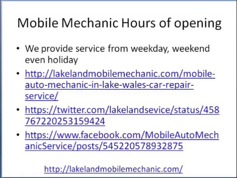 Mobile Auto Mechanic In Lake Wales Car Repair Review 863-448-9748