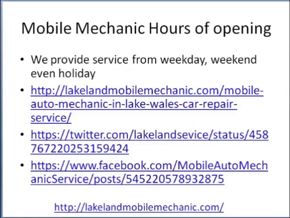 Mobile Auto Mechanic In Lake Wales Car Repair Review 863-448-9748