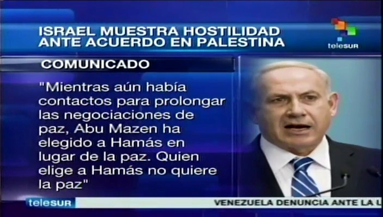 Israel, hostil ante acuerdo logrado entre Hamas y Al Fatah