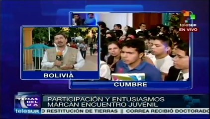 El entusiasmo invade la Cumbre Juvenil Latinoamericana en Bolivia