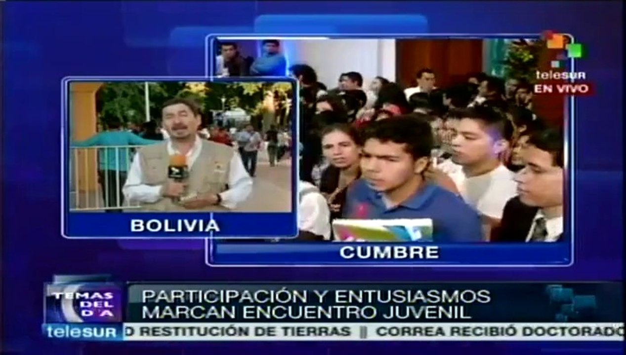 El entusiasmo invade la Cumbre Juvenil Latinoamericana en Bolivia