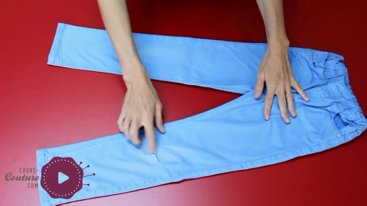 cours de couture - Apprendre à transformer un pantalon troué en bermuda bordé de biais
