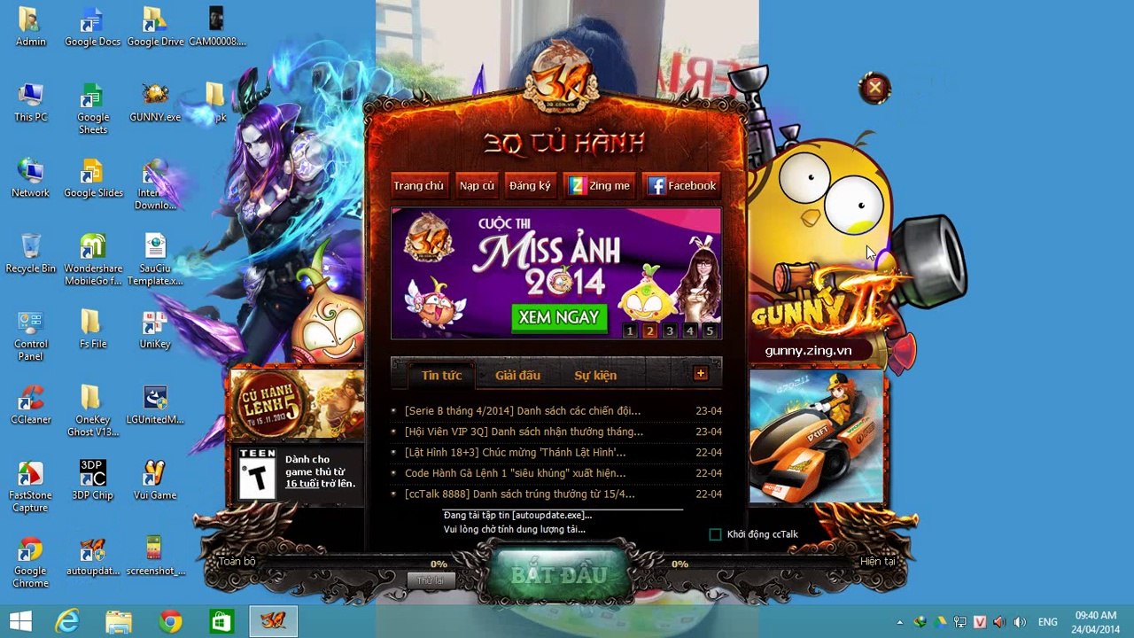 Lỗi autoupdate game 3q
