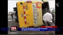 Trujillo: 30 heridos dejó despiste de ómnibus en la Panamericana Norte
