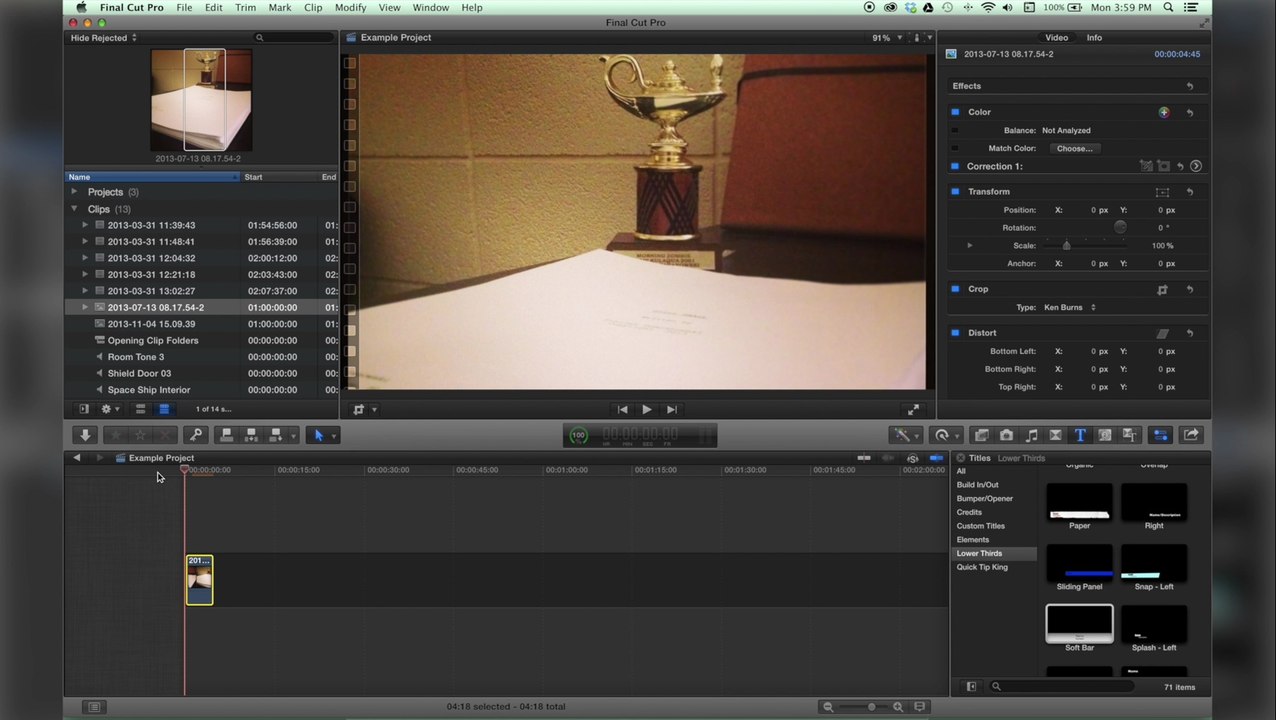 Linear Ken Burns in Final Cut Pro X (fcpx)