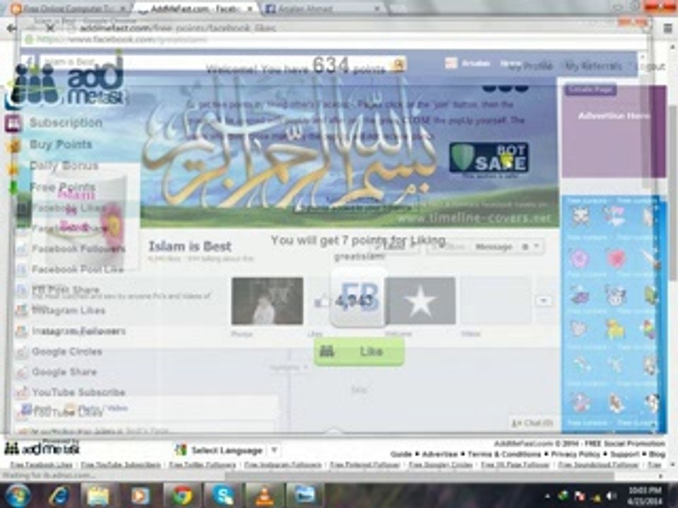 Get Free Facebook likes & Share post