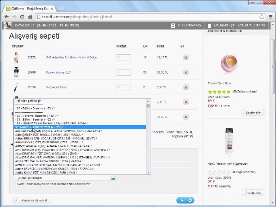 Oriflame'de Internetten Nasıl Sipariş Verilir