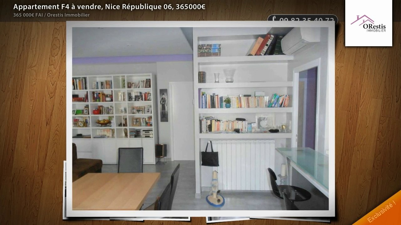 Appartement F4 à vendre, Nice République 06, 365000€
