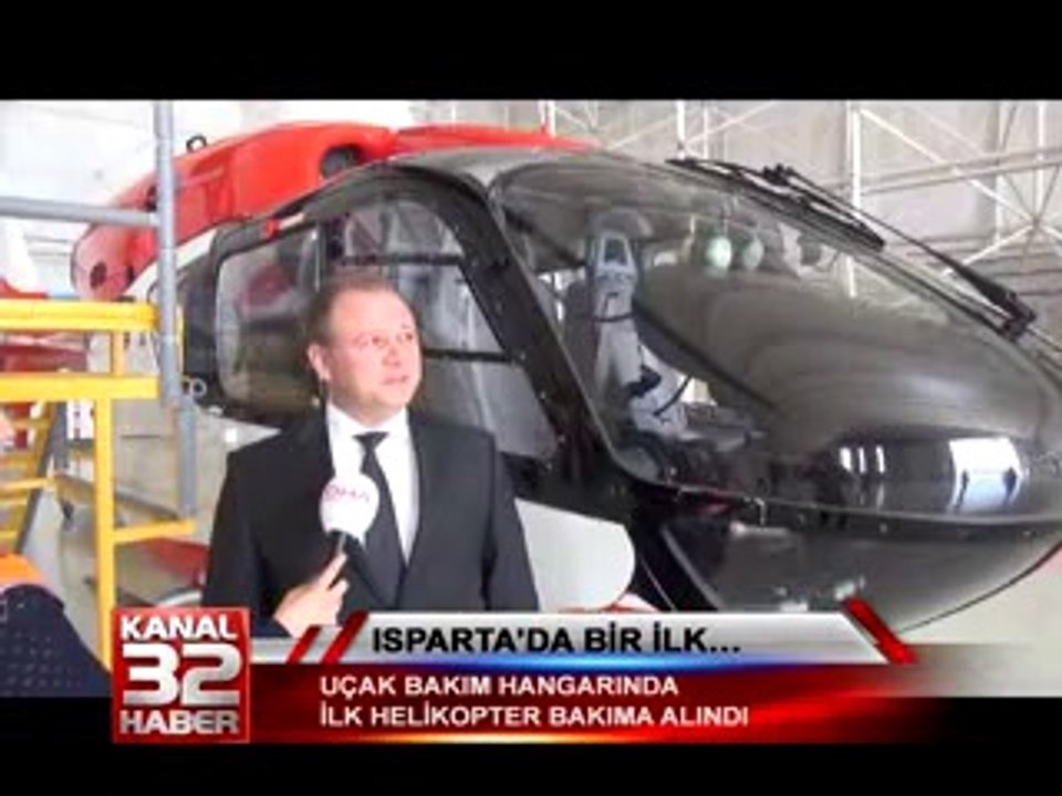 Uçak bakım hangarında ilk helikopter bakıma alındı